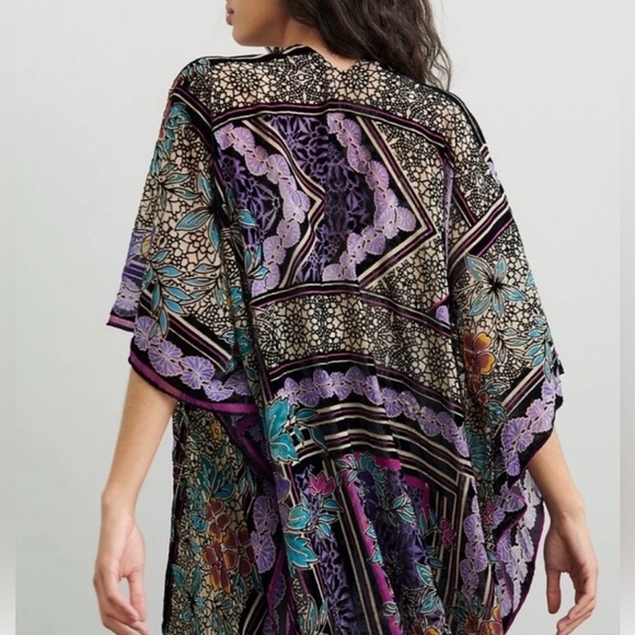 Anthropologie Shira Burnout Velvet Kimono - Picture 4 of 10